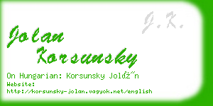 jolan korsunsky business card